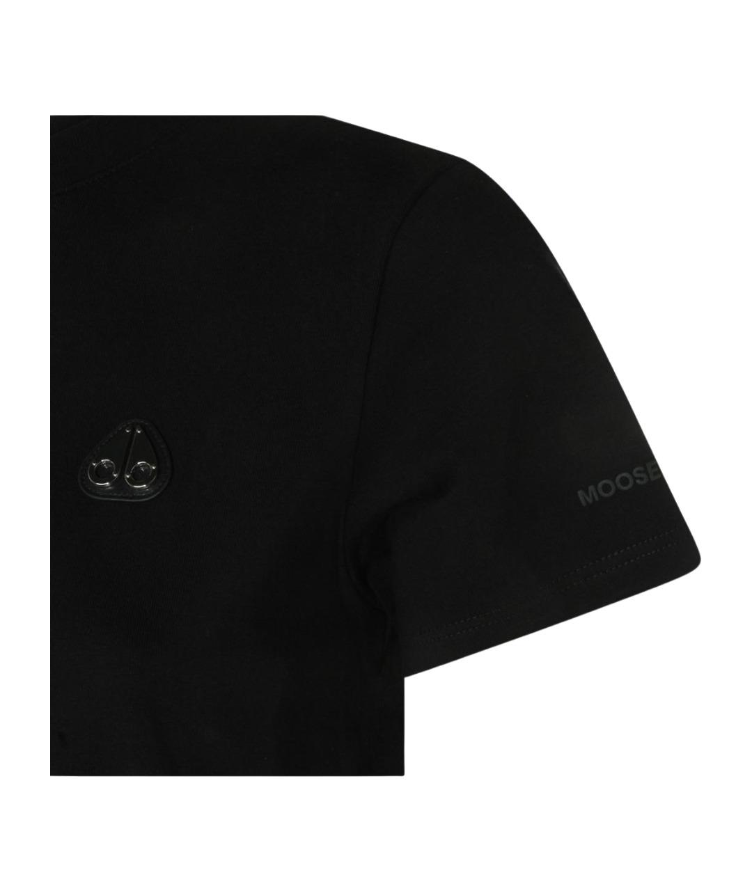 MOOSE KNUCKLES Черная хлопковая футболка, фото 3