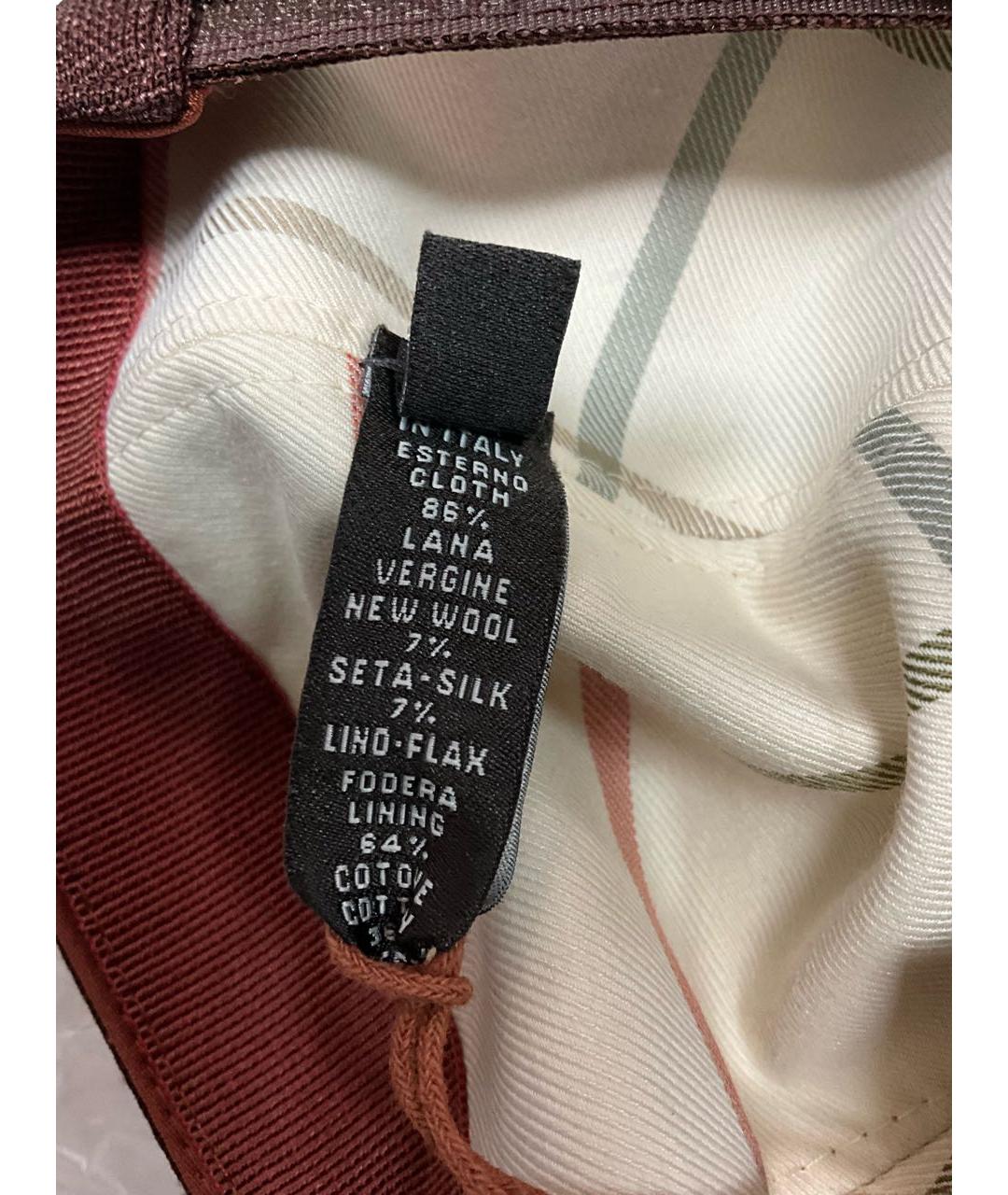 LORO PIANA Бордовая шерстяная кепка/бейсболка, фото 5