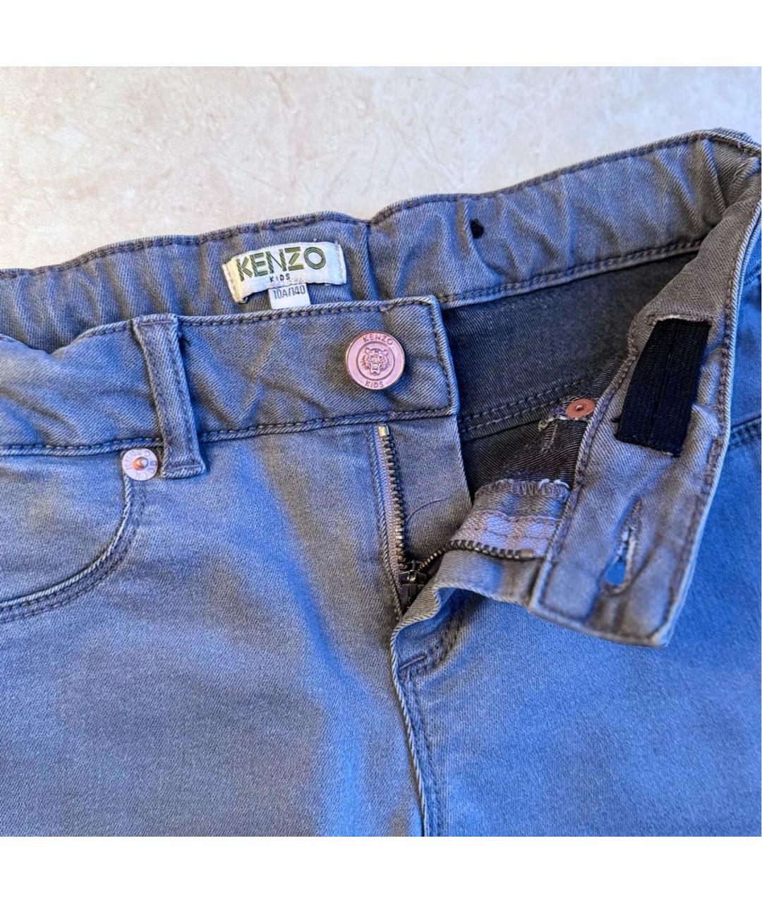KENZO Серые хлопковые детские джинсы, фото 3