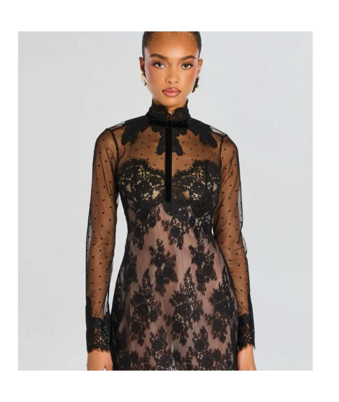 Retrofête Черное полиэстеровое коктейльное платье, фото 6