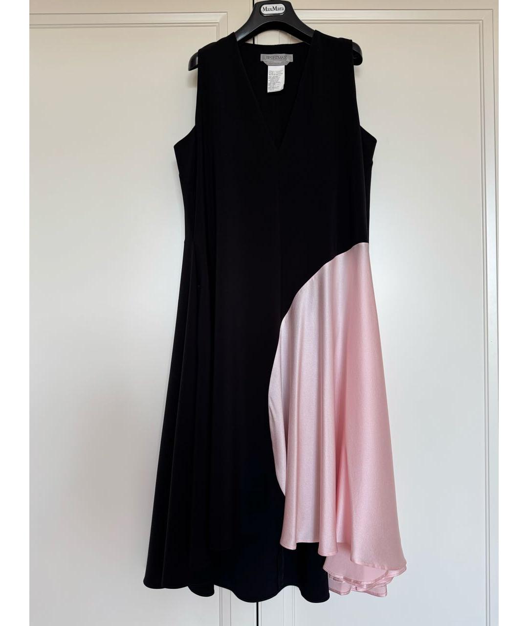 SPORTMAX Черное шелковое вечернее платье, фото 9