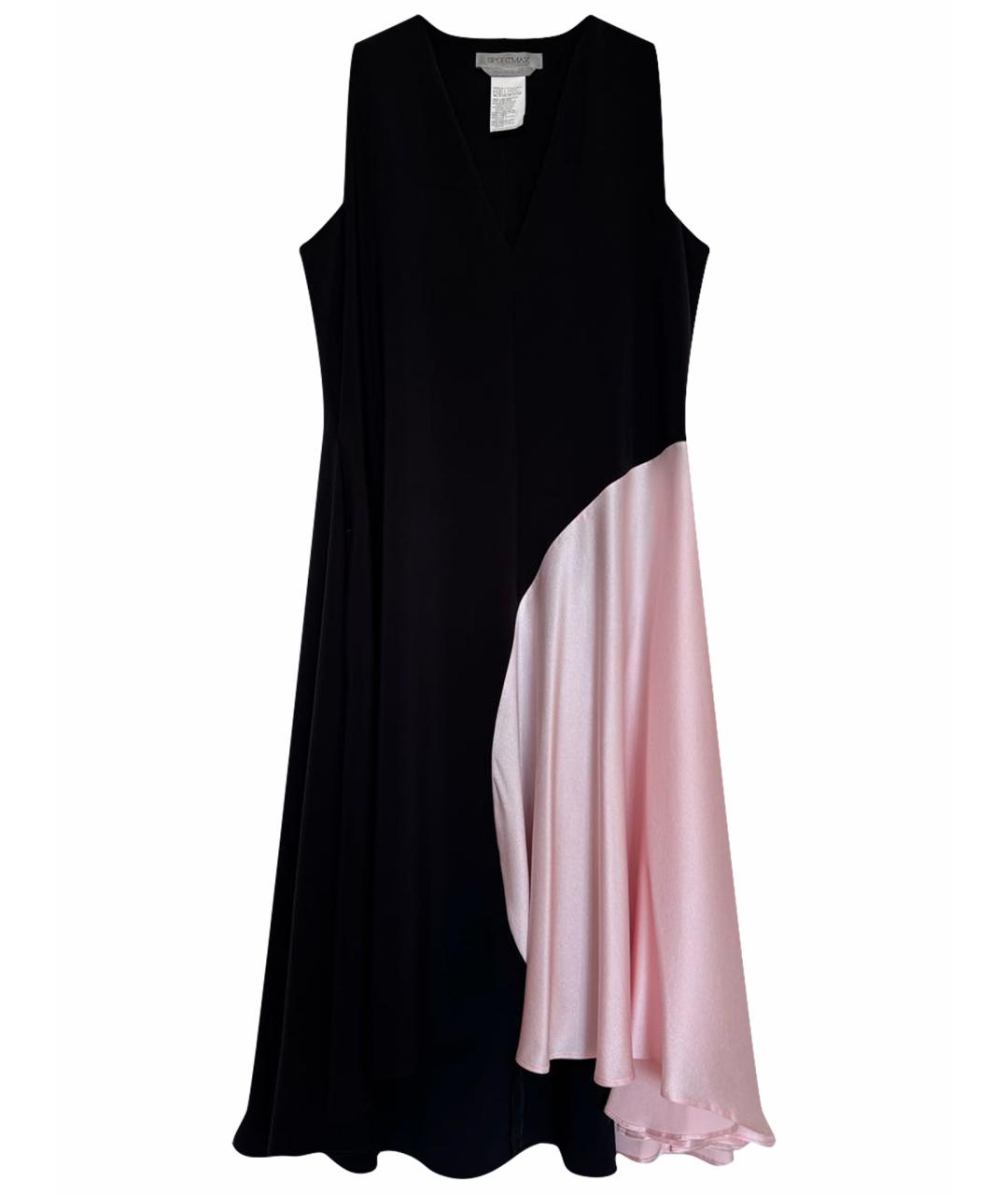 SPORTMAX Черное шелковое вечернее платье, фото 1