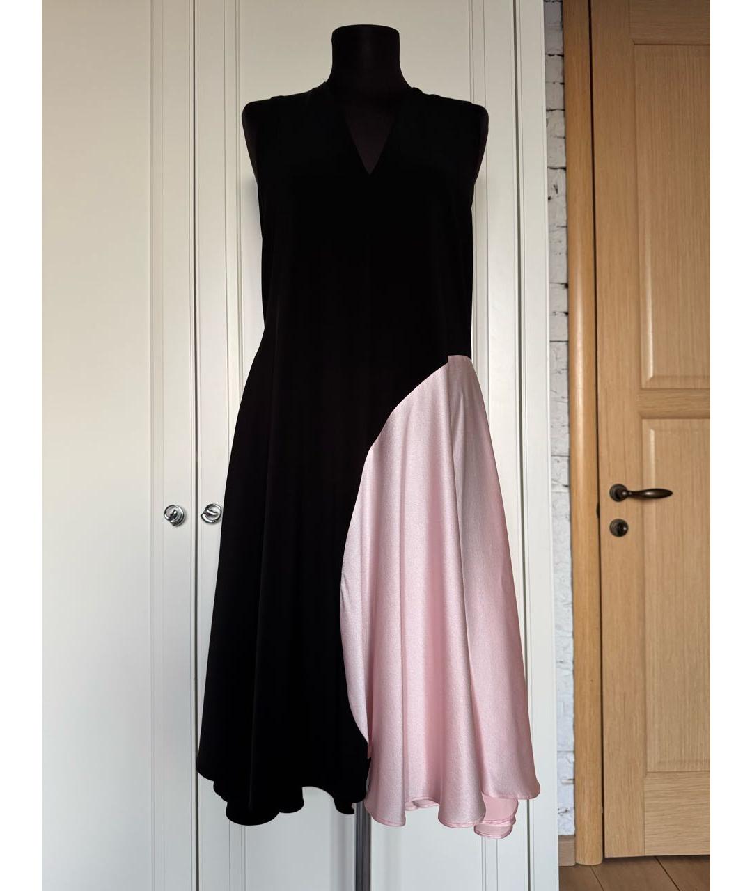 SPORTMAX Черное шелковое вечернее платье, фото 4