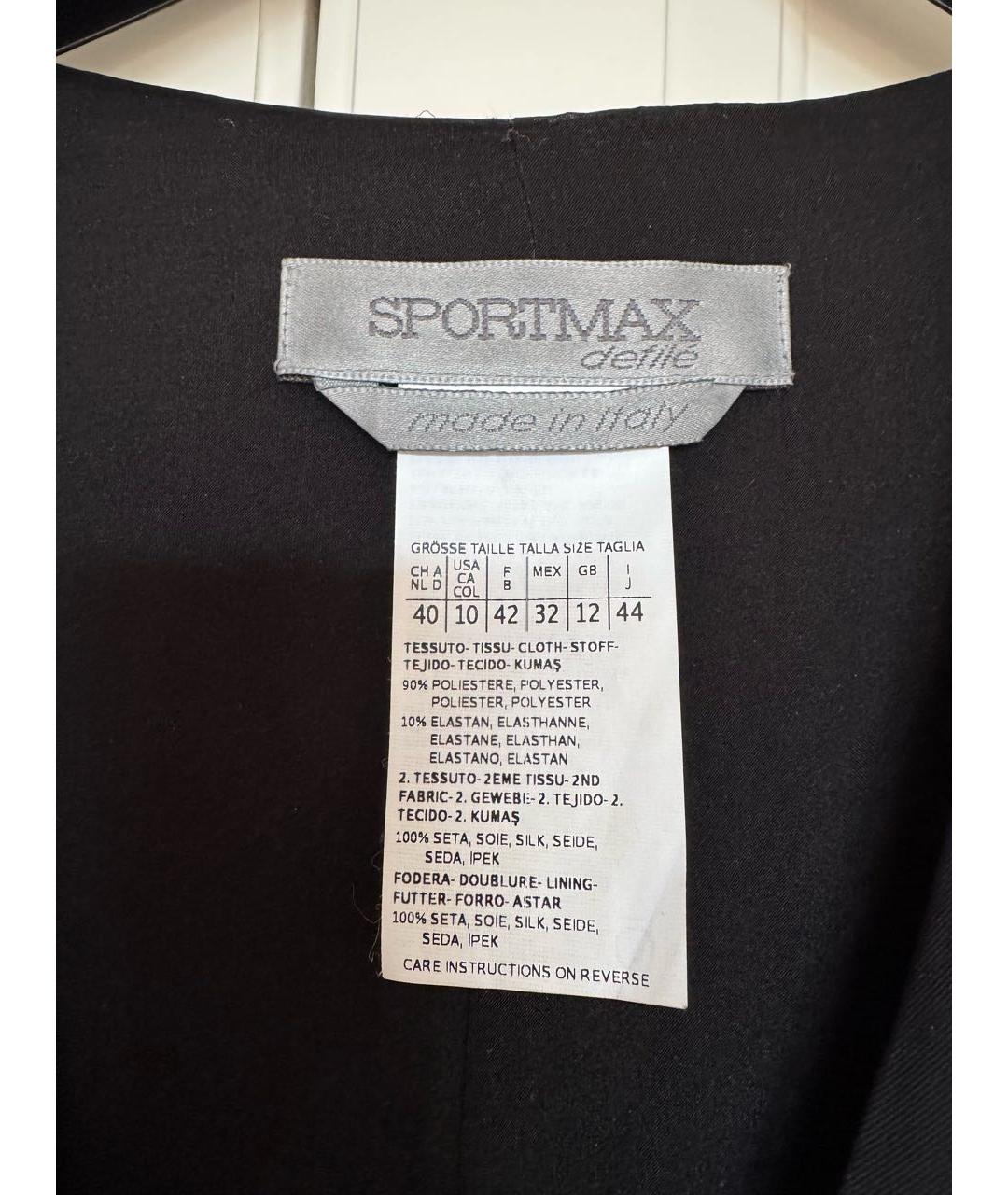 SPORTMAX Черное шелковое вечернее платье, фото 3