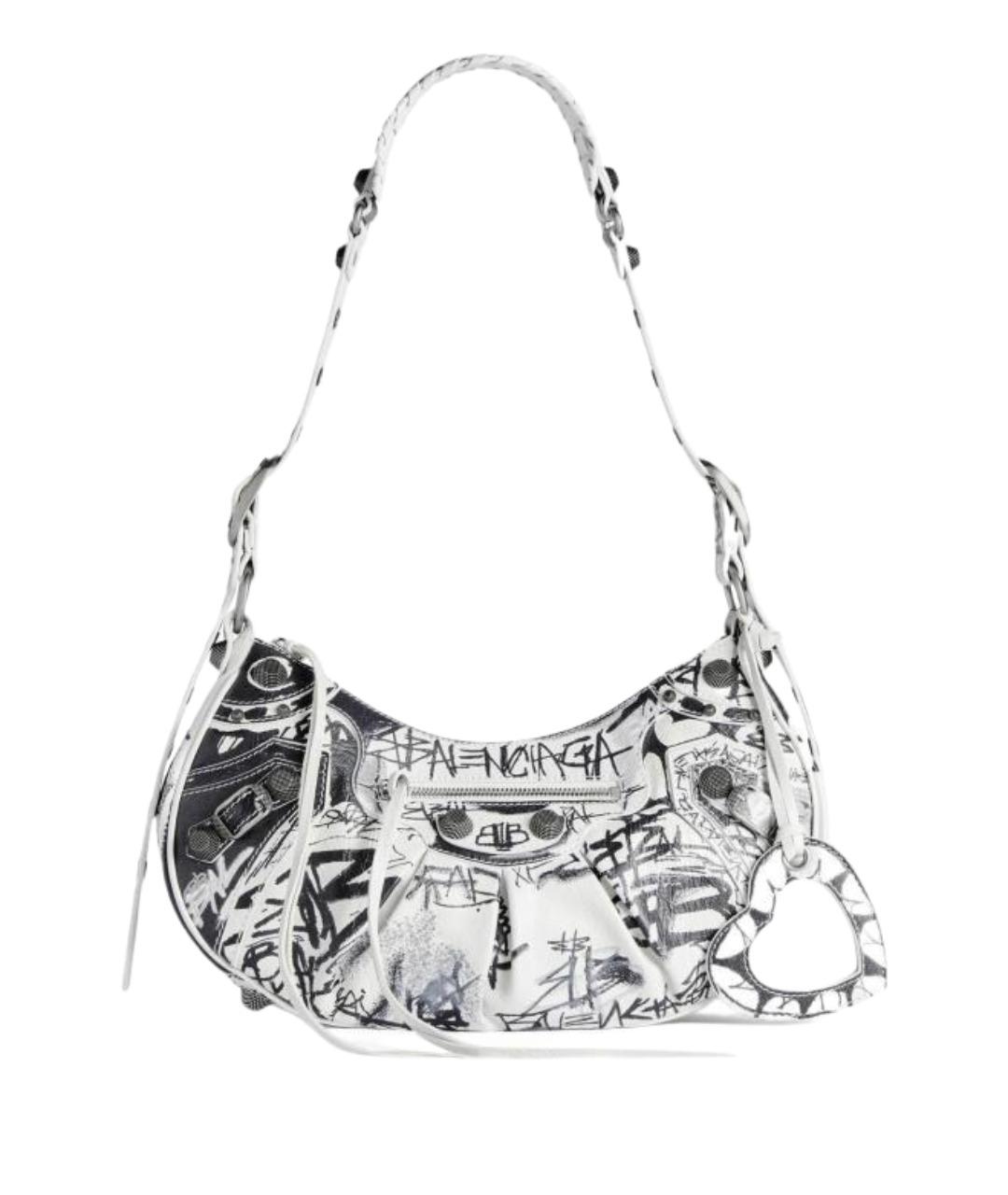 BALENCIAGA Серебряная кожаная сумка через плечо, фото 1