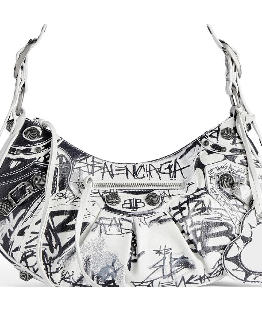 BALENCIAGA Серебряная кожаная сумка через плечо, фото 5