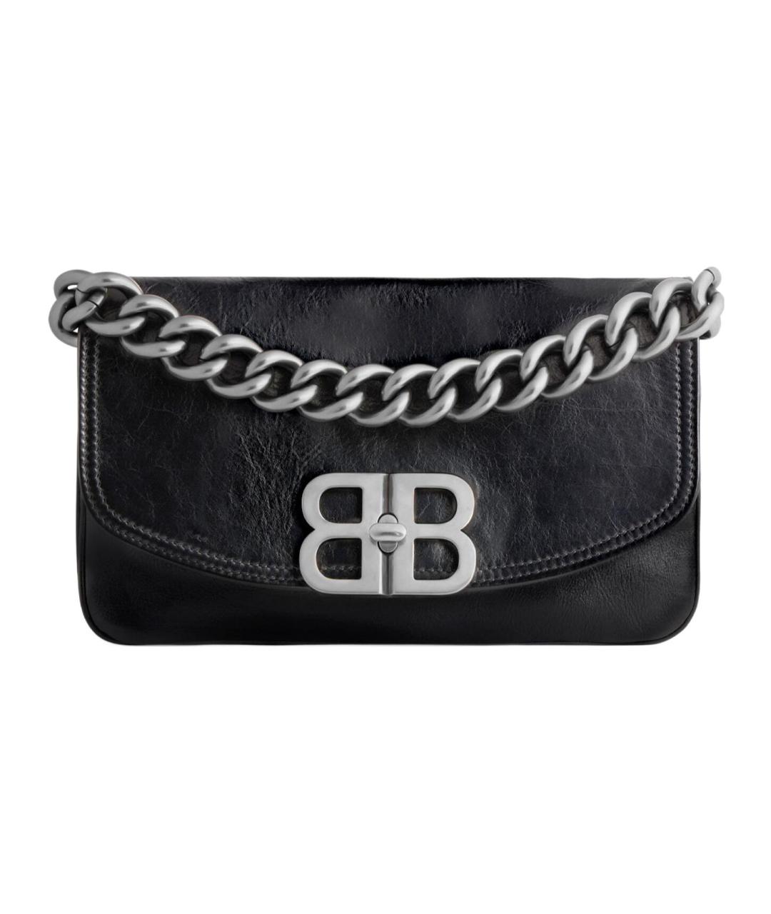 BALENCIAGA Черная кожаная сумка через плечо, фото 1