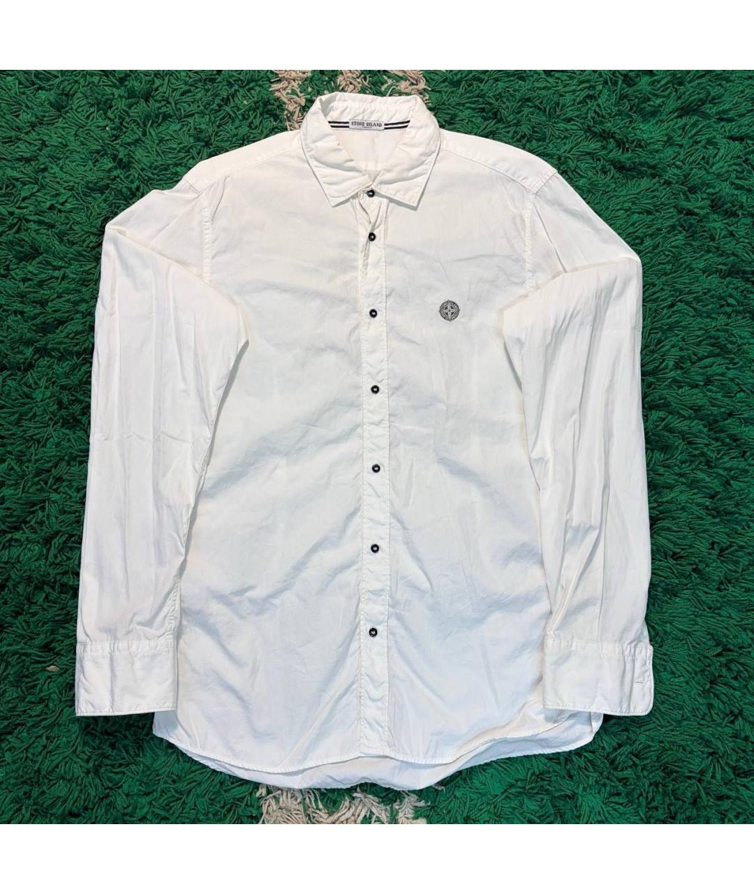 STONE ISLAND Белая хлопковая кэжуал рубашка, фото 5