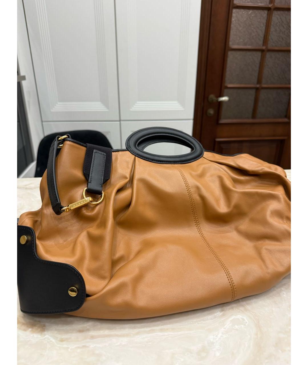 MARNI Коричневая кожаная сумка тоут, фото 3