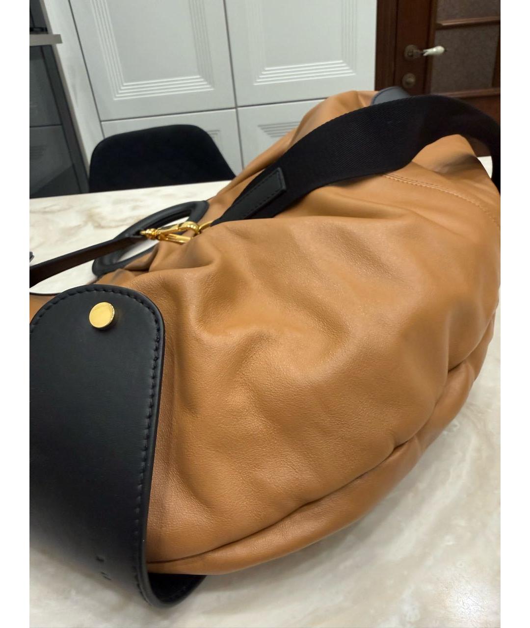 MARNI Коричневая кожаная сумка тоут, фото 5