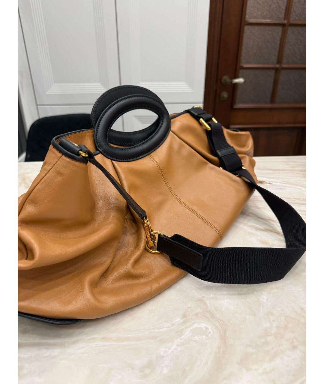 MARNI Коричневая кожаная сумка тоут, фото 2