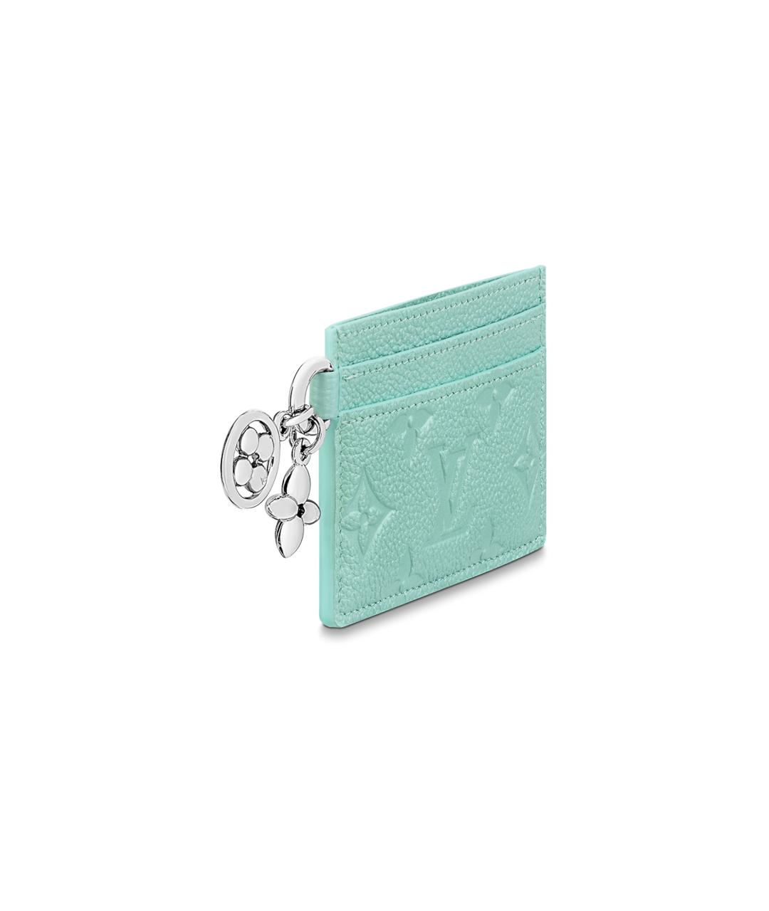 LOUIS VUITTON Бирюзовый кожаный кардхолдер, фото 2