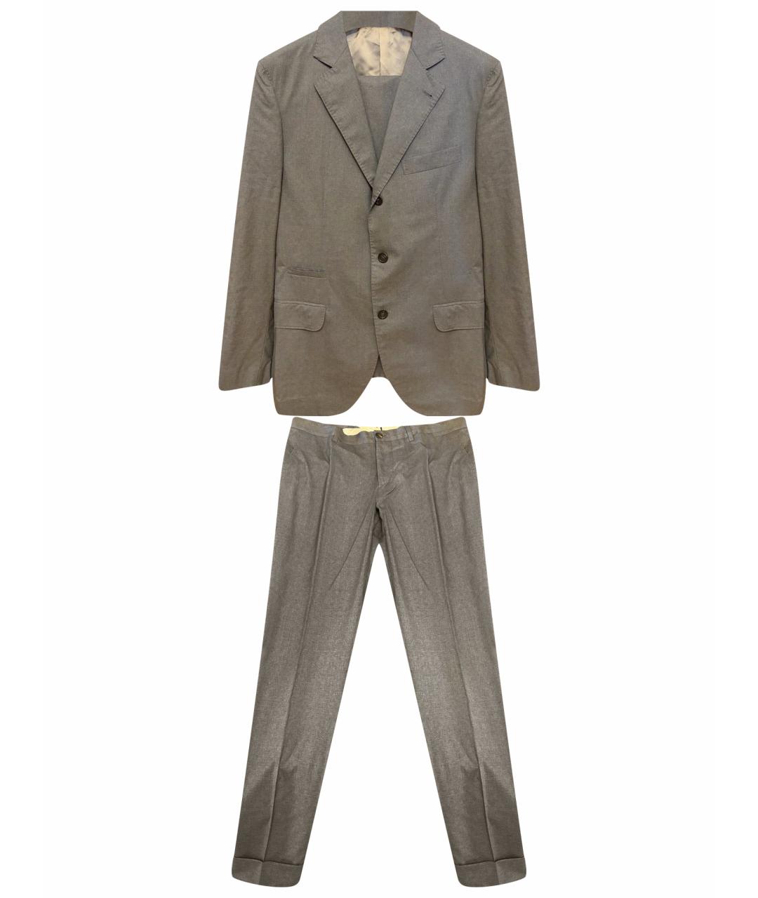 BRUNELLO CUCINELLI Серый классический костюм, фото 1