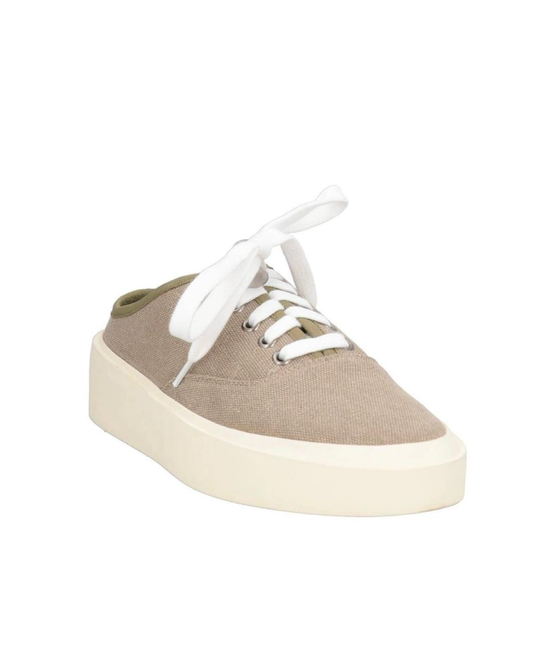 FEAR OF GOD Бежевые текстильные низкие кроссовки / кеды, фото 2