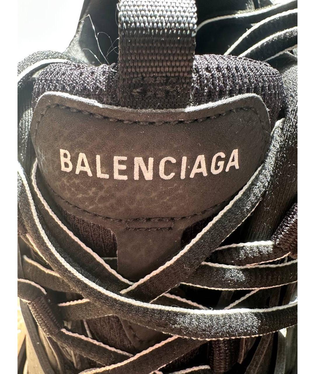 BALENCIAGA Черные кожаные низкие кроссовки / кеды, фото 6