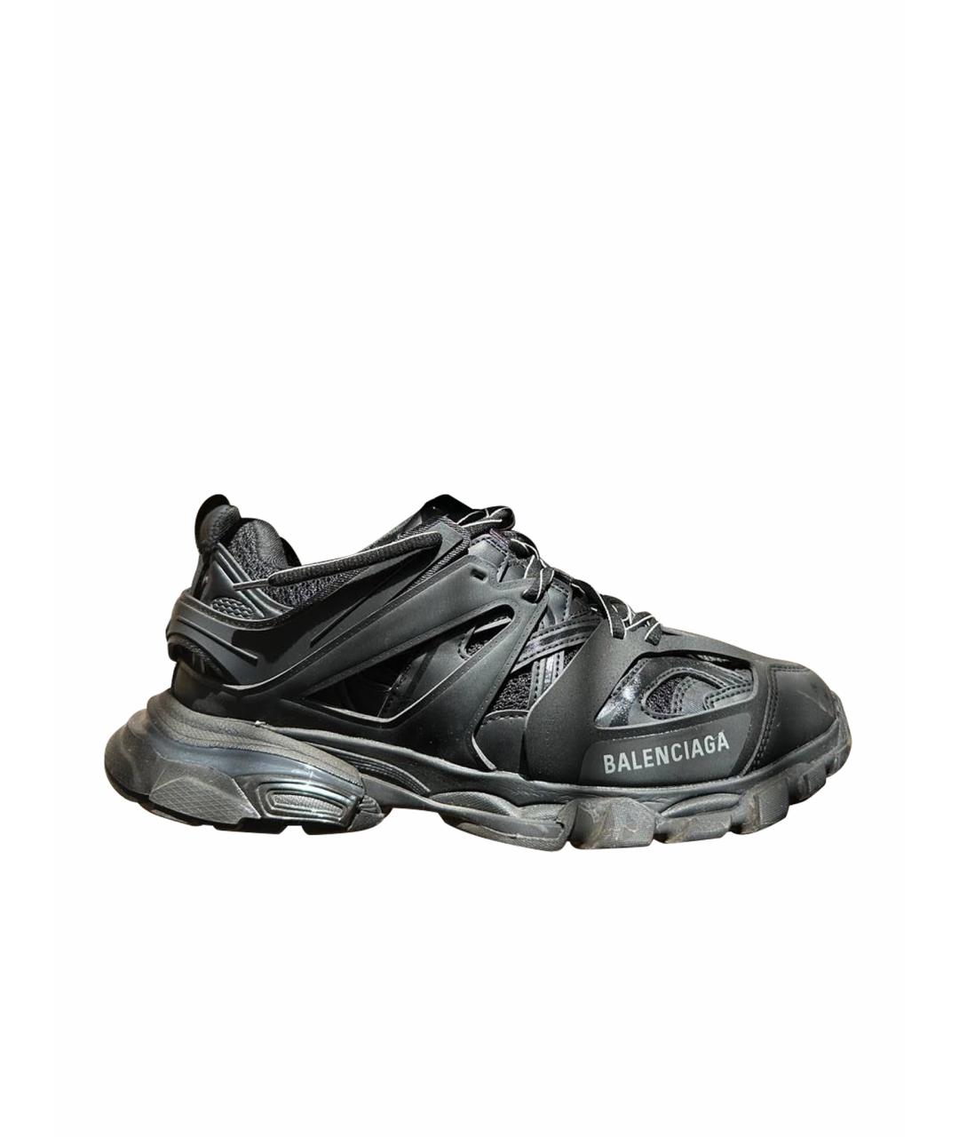 BALENCIAGA Черные кожаные низкие кроссовки / кеды, фото 1