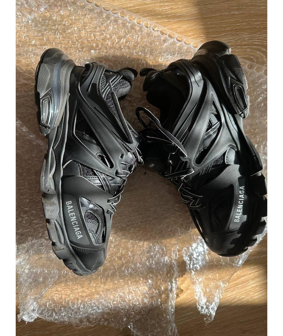 BALENCIAGA Черные кожаные низкие кроссовки / кеды, фото 9