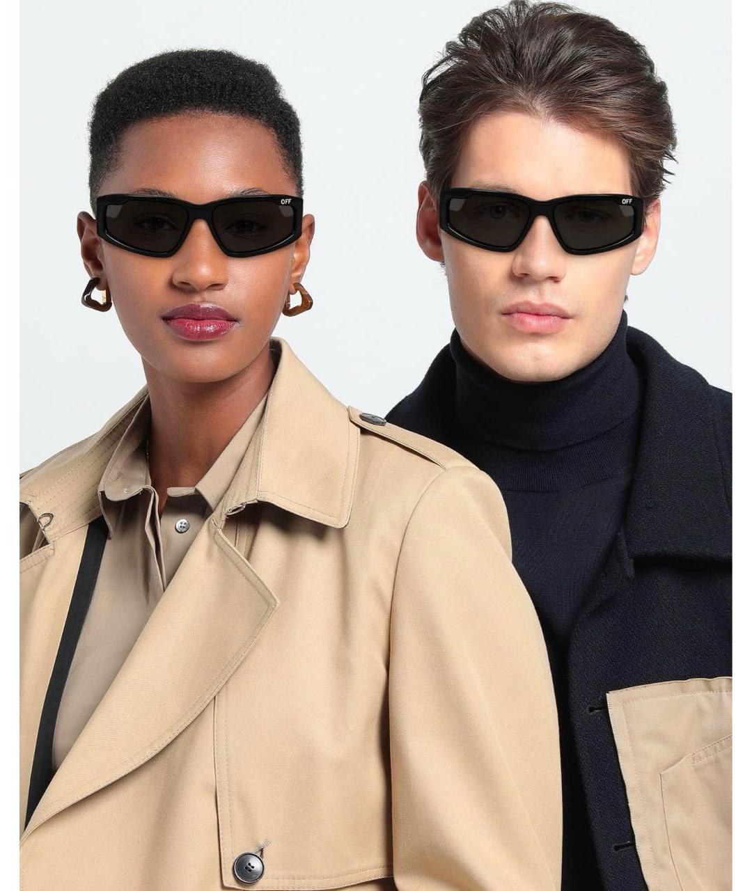 OFF-WHITE Черные пластиковые солнцезащитные очки, фото 3