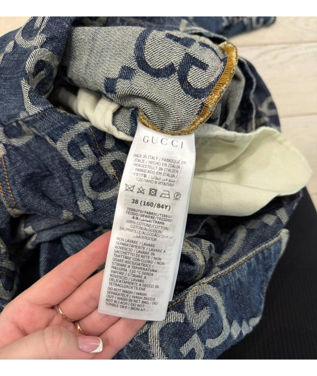 GUCCI Синий деним комбинезон, фото 6