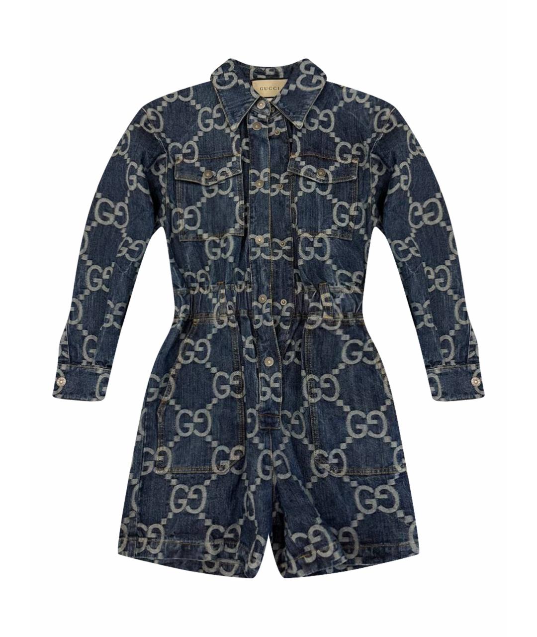 GUCCI Синий деним комбинезон, фото 1