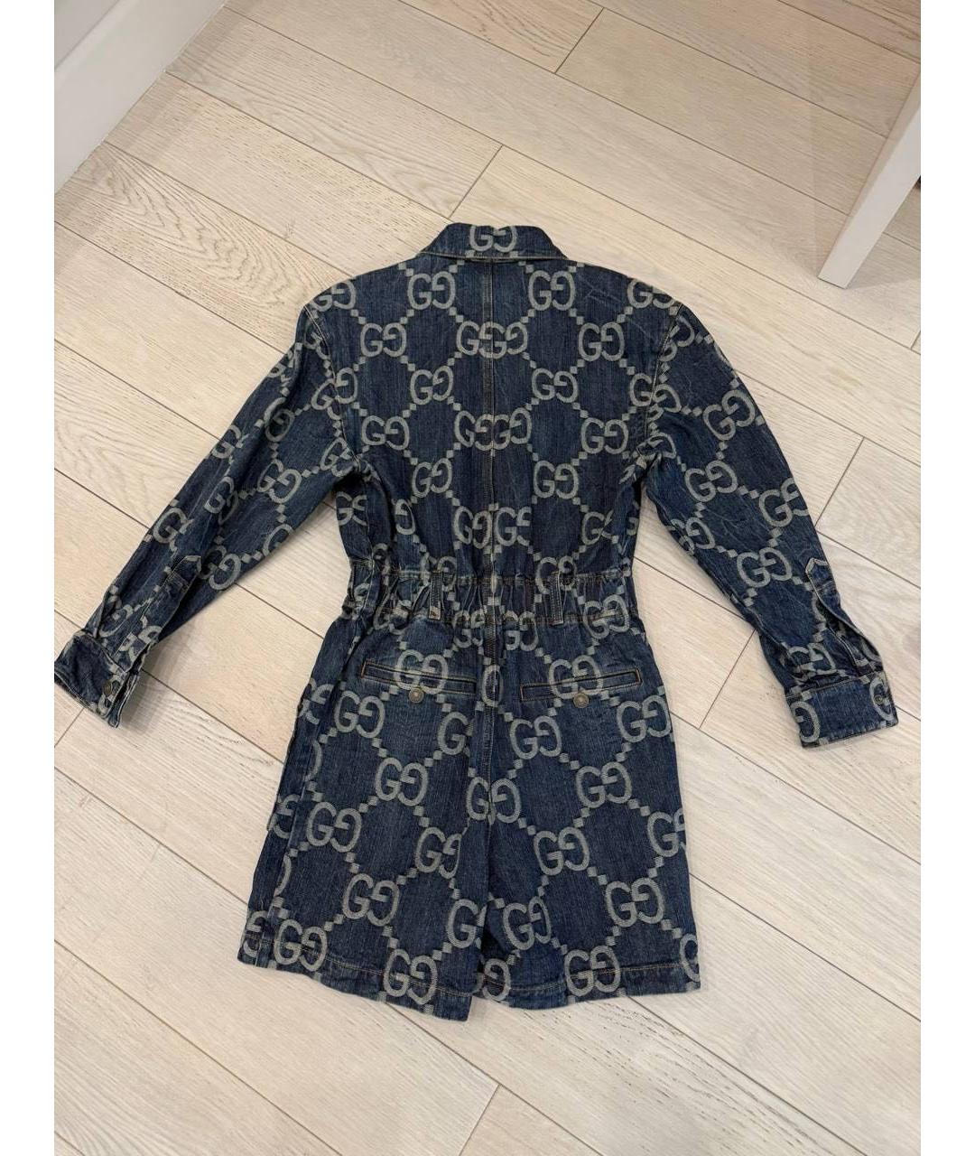 GUCCI Синий деним комбинезон, фото 2