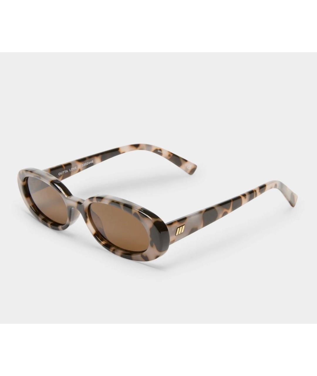 LE SPECS Коричневые пластиковые солнцезащитные очки, фото 2