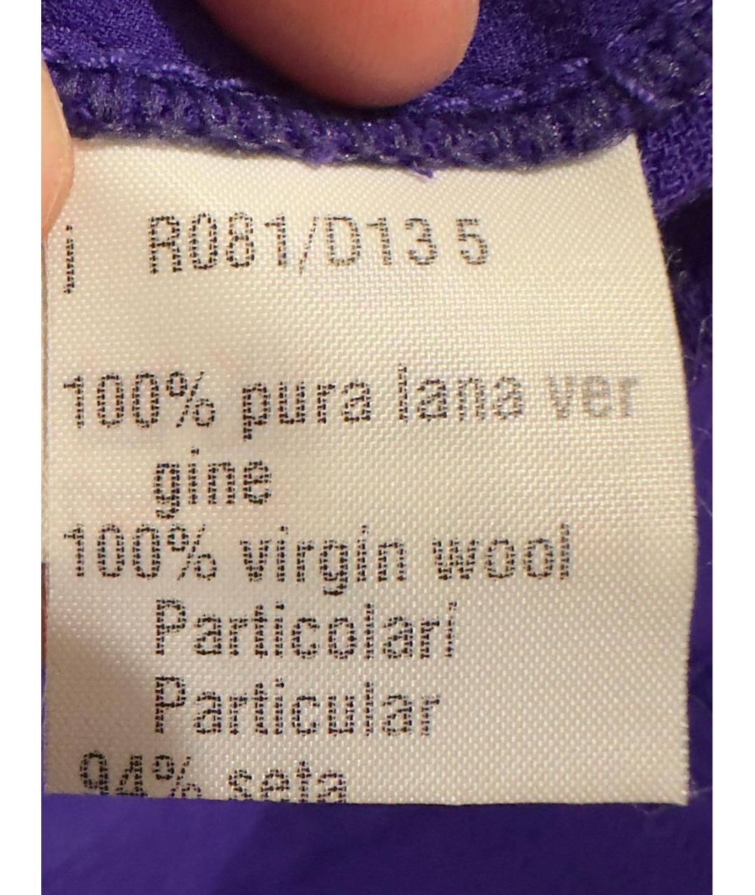 ALESSANDRO ENRIQUEZ Фиолетовое шерстяное коктейльное платье, фото 3