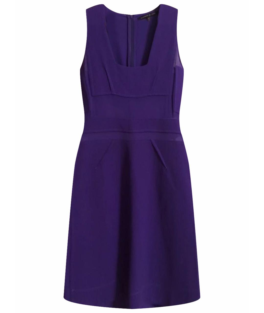 ALESSANDRO ENRIQUEZ Фиолетовое шерстяное коктейльное платье, фото 1