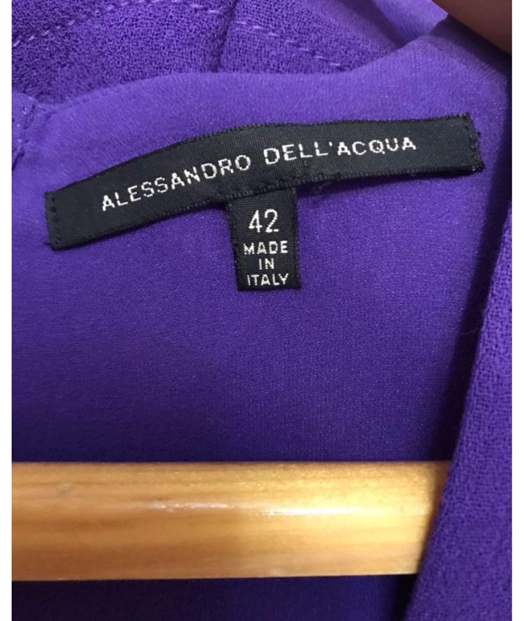 ALESSANDRO ENRIQUEZ Фиолетовое шерстяное коктейльное платье, фото 2