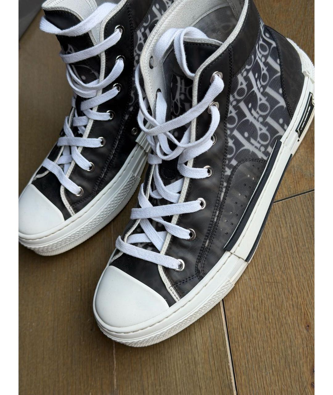 CHRISTIAN DIOR Черные резиновые высокие кроссовки / кеды, фото 4