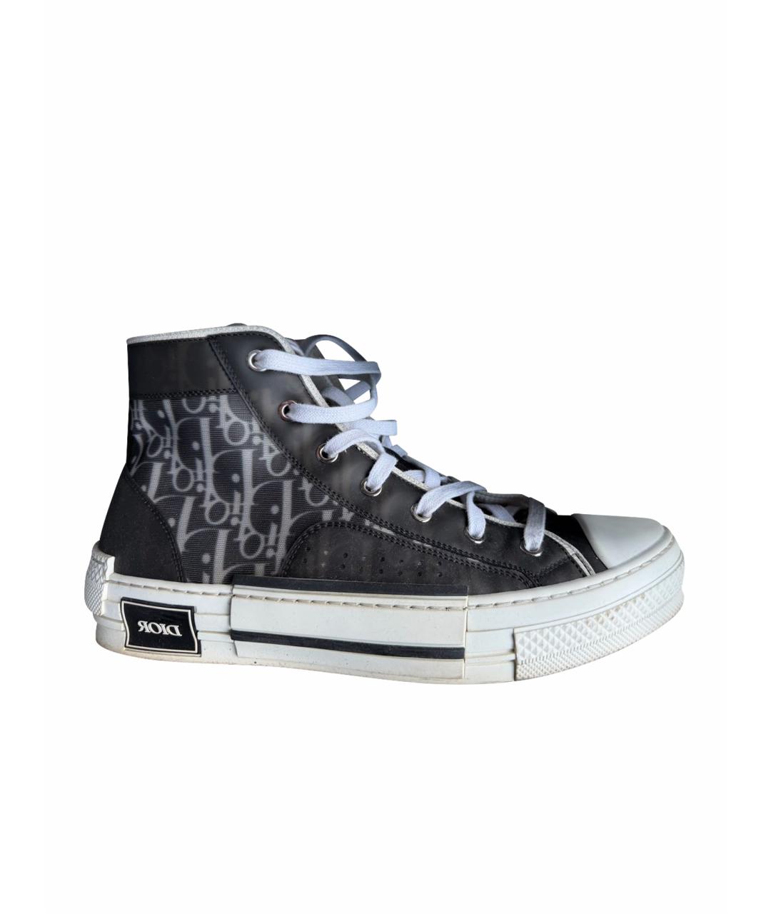 CHRISTIAN DIOR Черные резиновые высокие кроссовки / кеды, фото 1