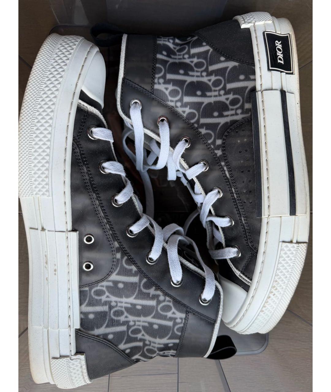 CHRISTIAN DIOR Черные резиновые высокие кроссовки / кеды, фото 7