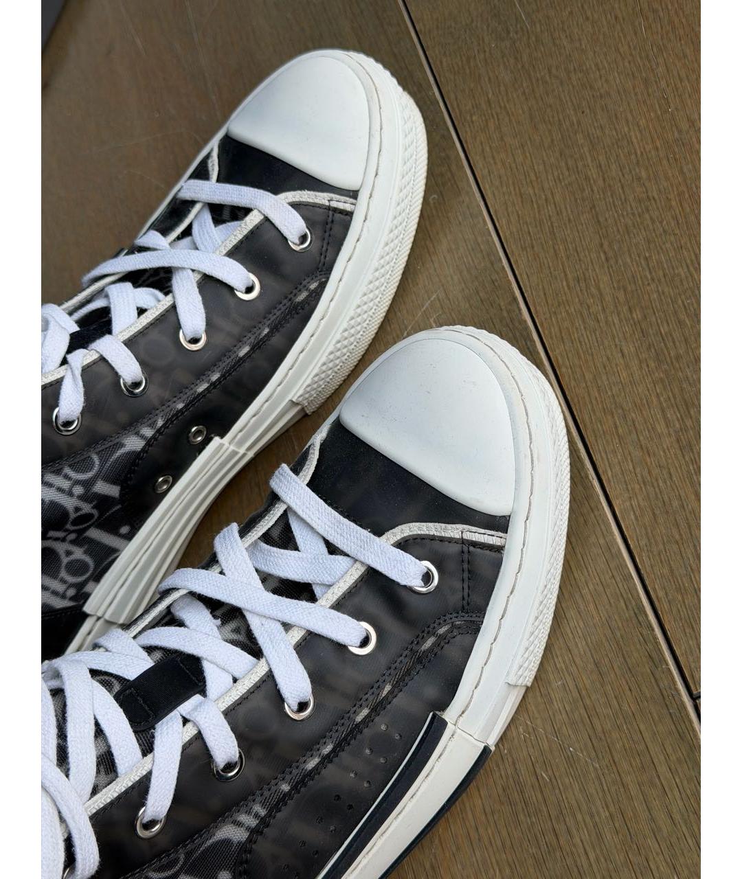 CHRISTIAN DIOR Черные резиновые высокие кроссовки / кеды, фото 5