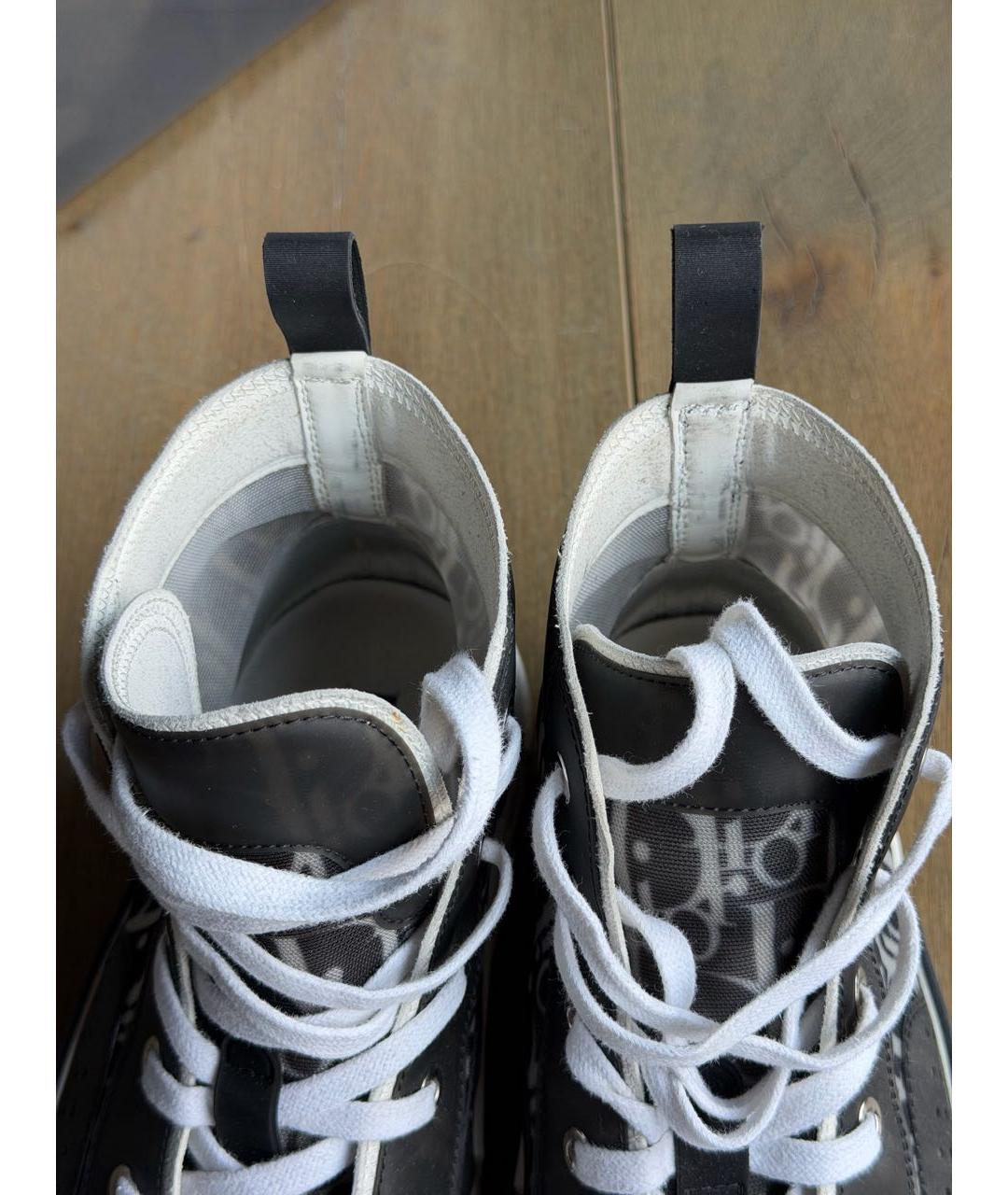 CHRISTIAN DIOR Черные резиновые высокие кроссовки / кеды, фото 3