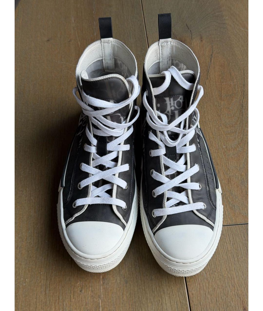 CHRISTIAN DIOR Черные резиновые высокие кроссовки / кеды, фото 2