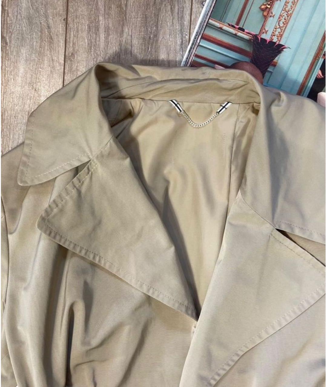 MAX MARA Бежевый хлопковый тренч/плащ, фото 5