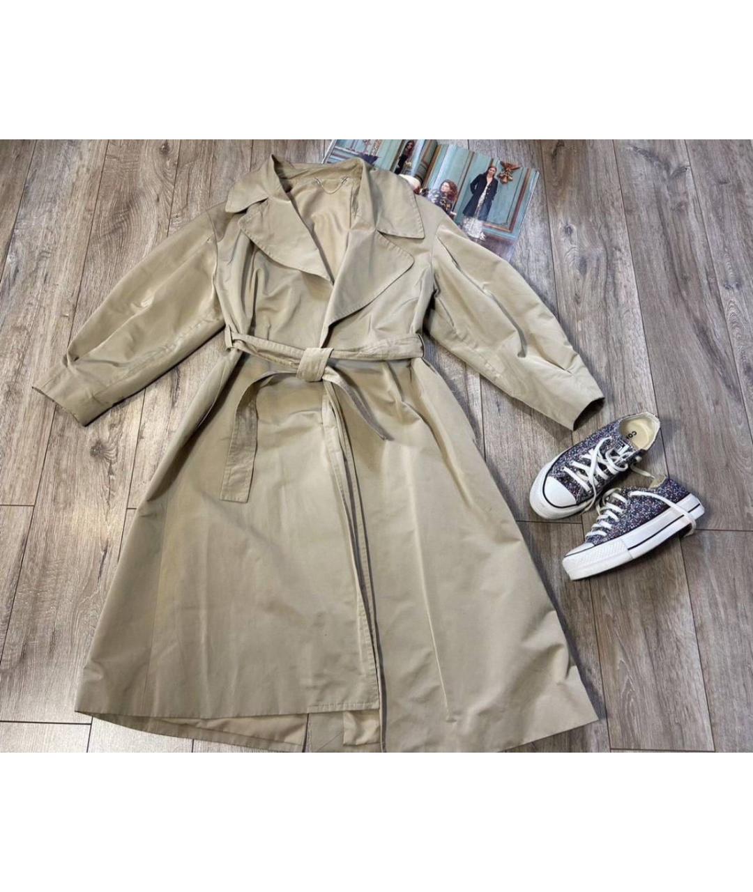MAX MARA Бежевый хлопковый тренч/плащ, фото 4