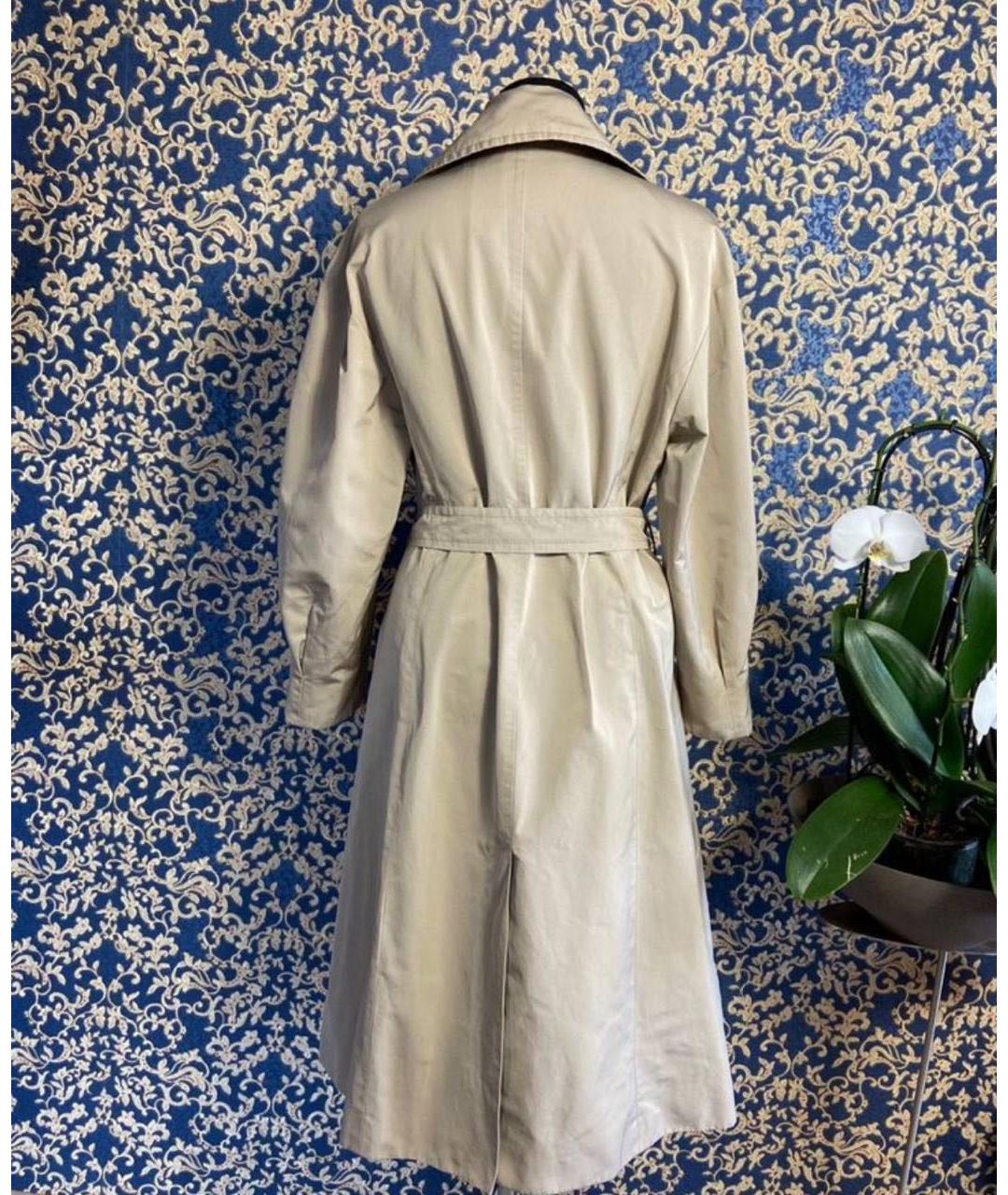 MAX MARA Бежевый хлопковый тренч/плащ, фото 2