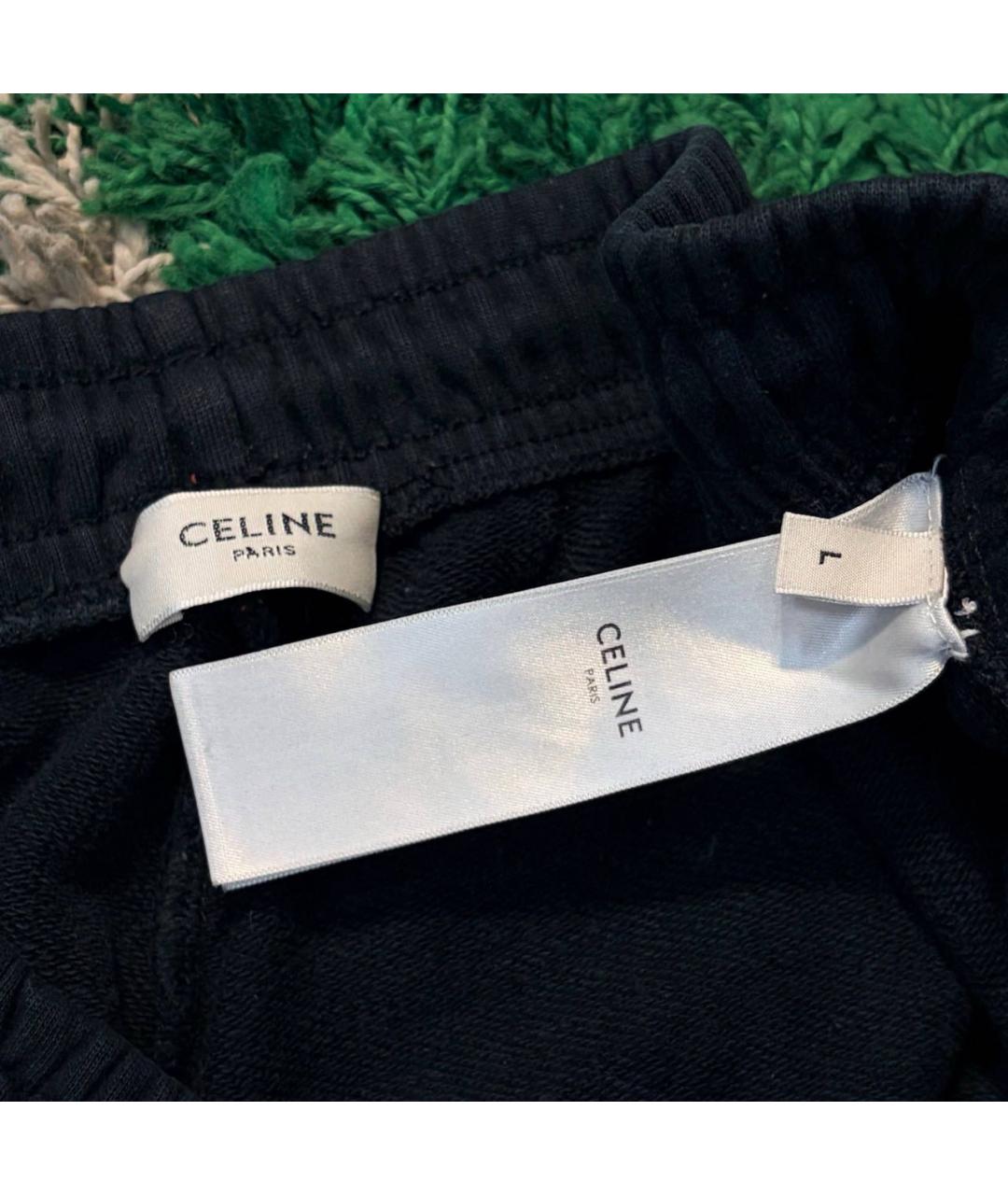 CELINE Черные хлопковые повседневные брюки, фото 4