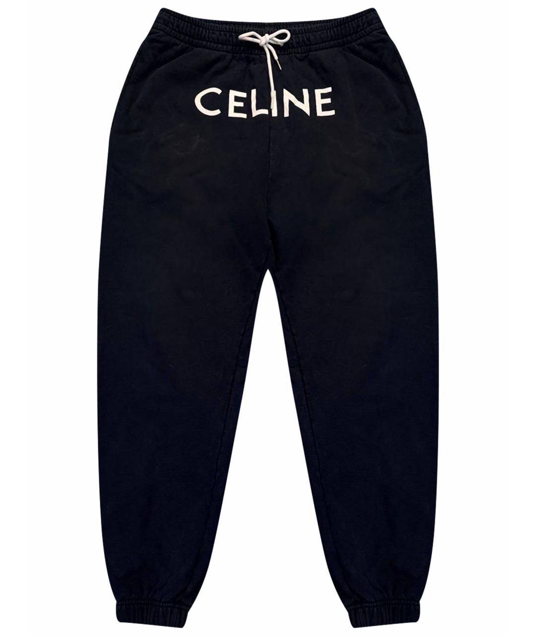 CELINE Черные хлопковые повседневные брюки, фото 1