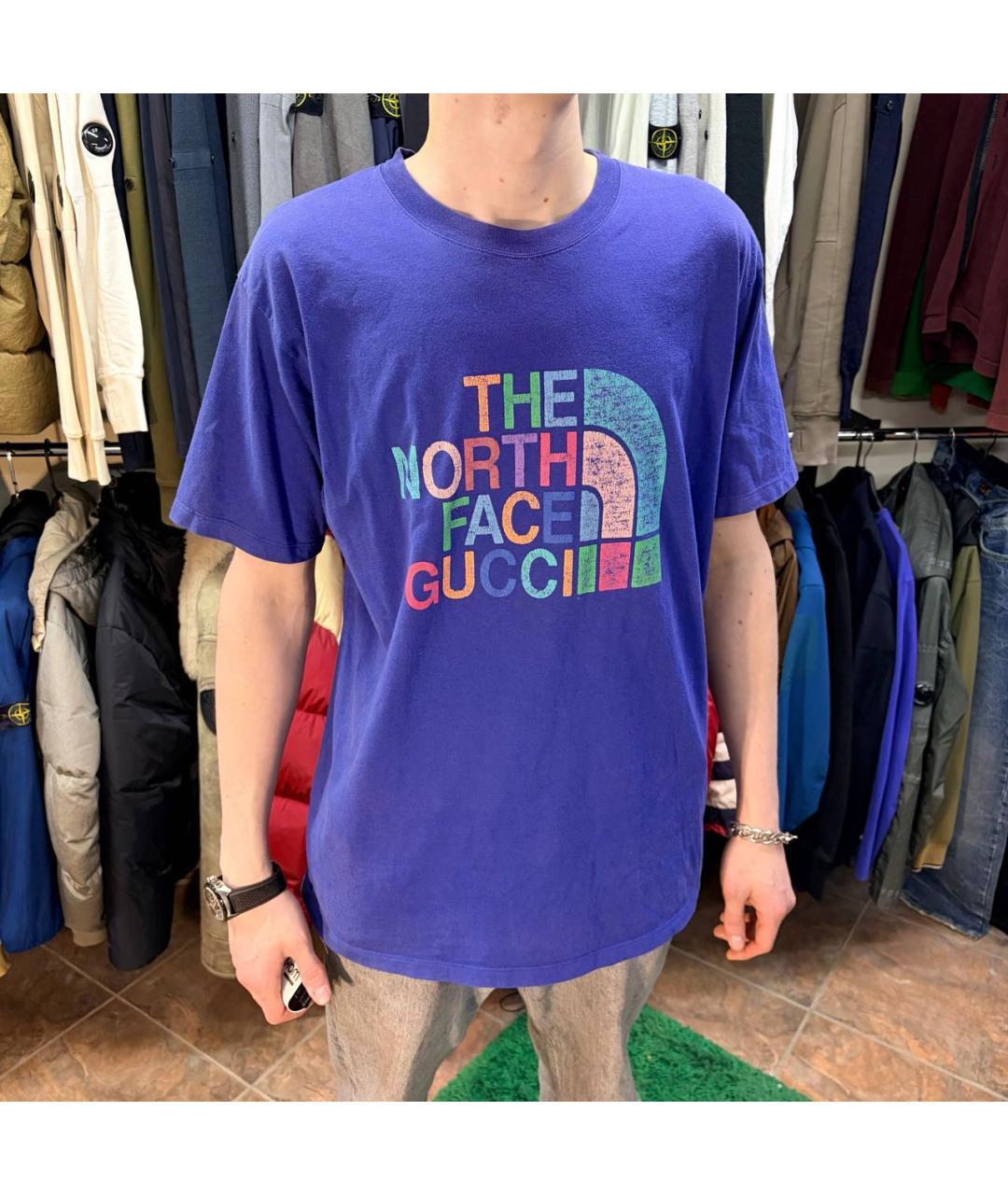 GUCCI Фиолетовая хлопковая футболка, фото 5