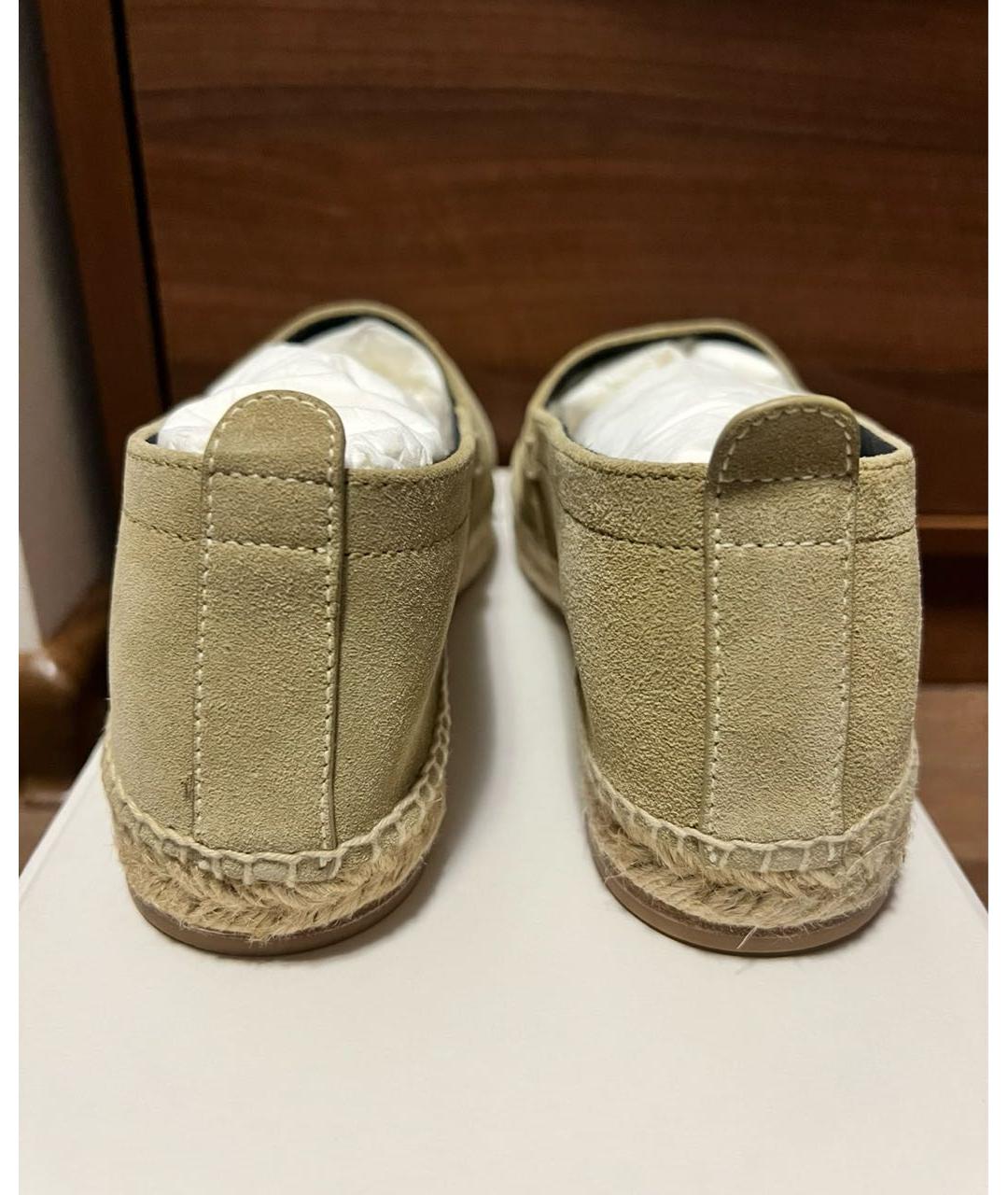 LOEWE Бежевые замшевые лоферы, фото 4