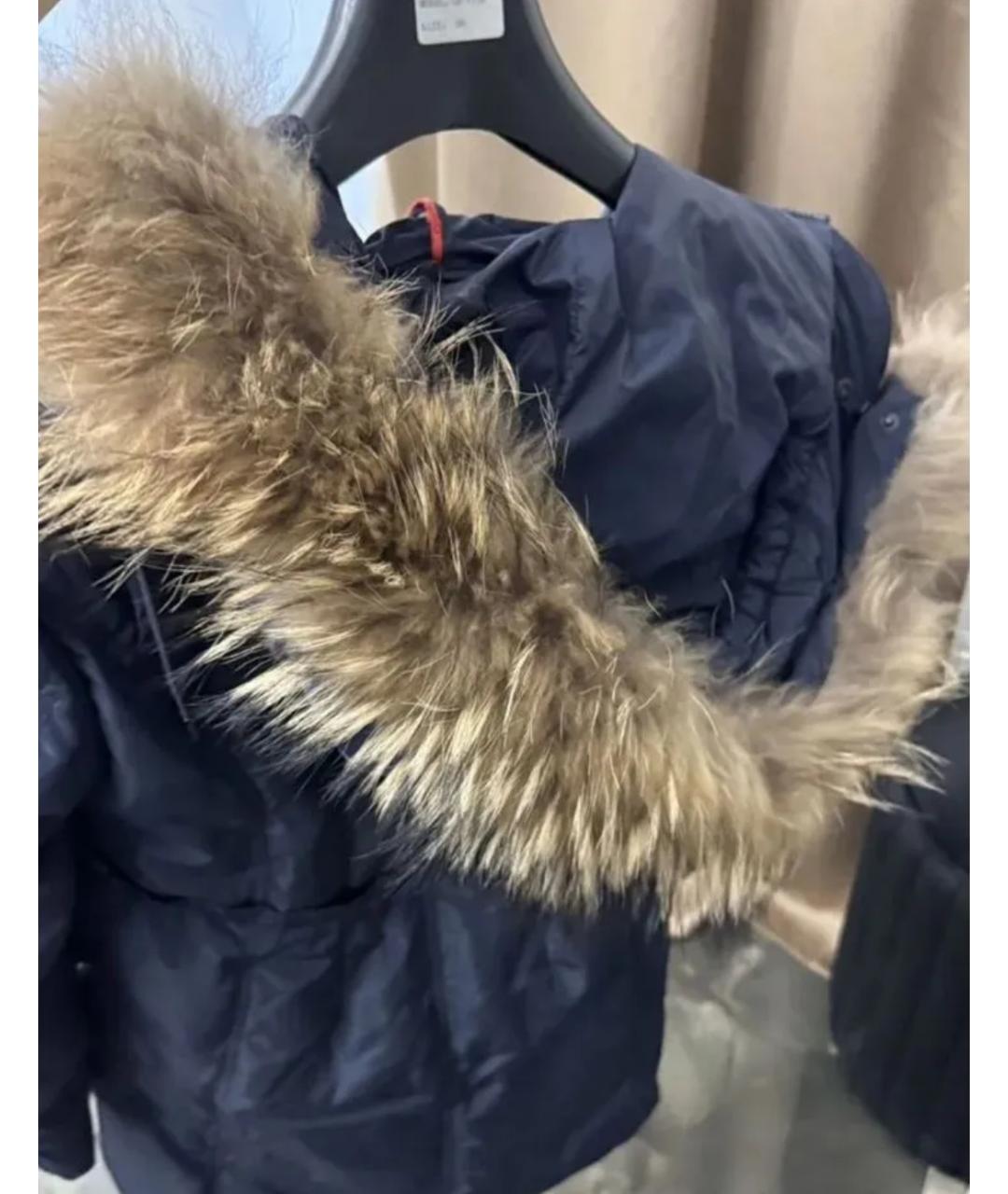 MONCLER Темно-синий пуховик, фото 2