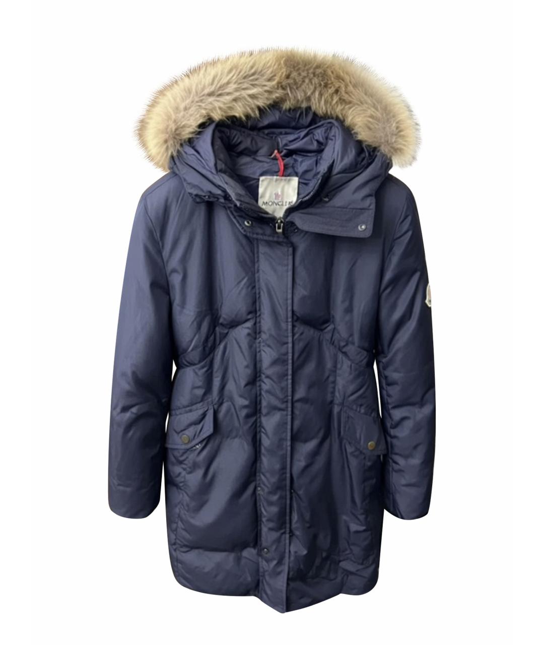 MONCLER Темно-синий пуховик, фото 1