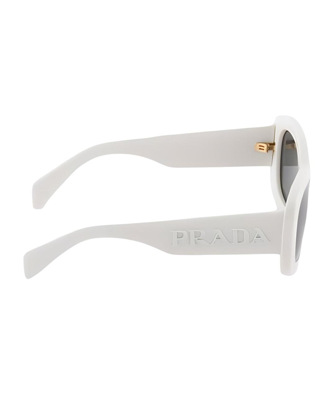 PRADA Белые пластиковые солнцезащитные очки, фото 4