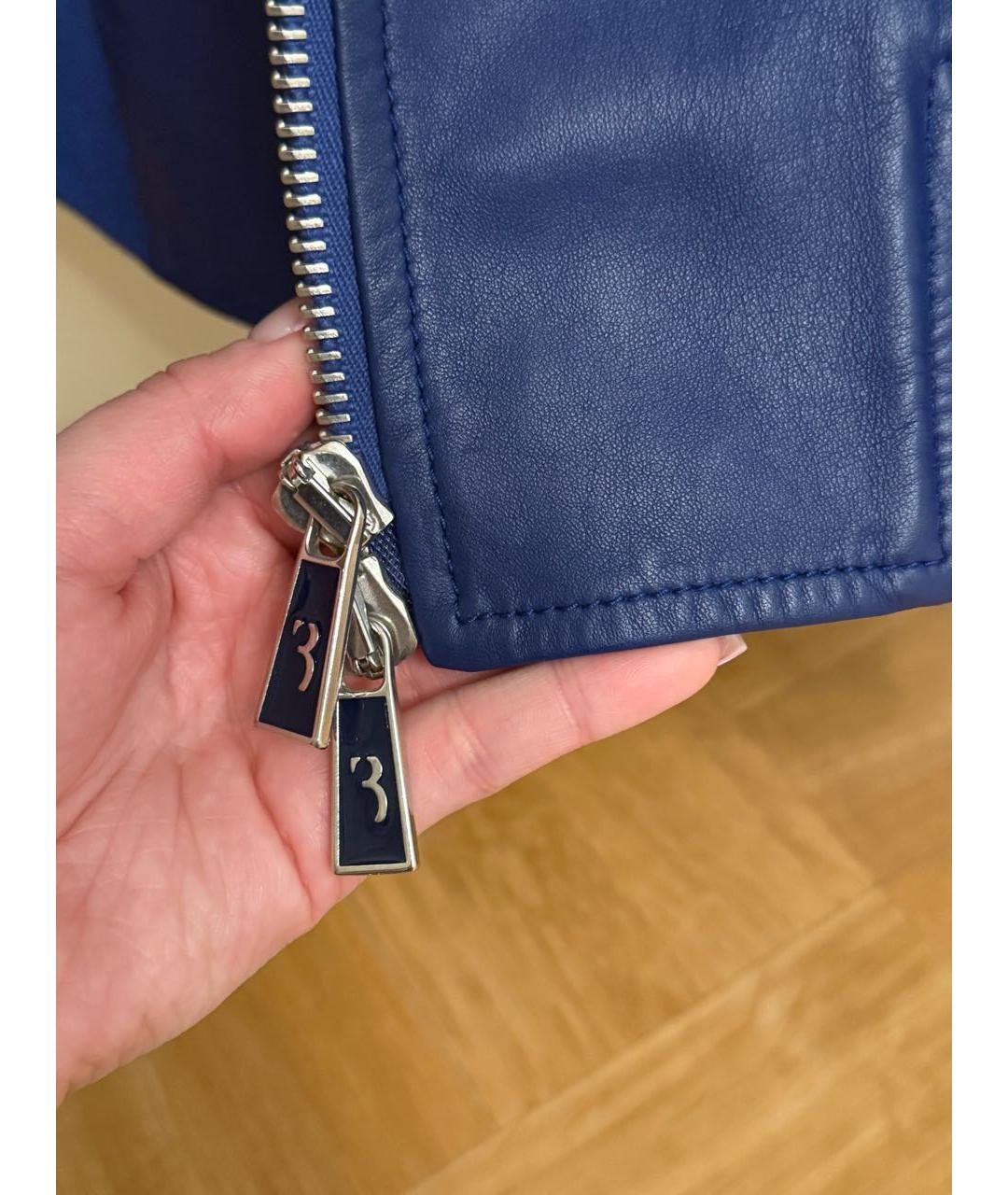 BILLIONAIRE Синяя кожаная куртка, фото 4