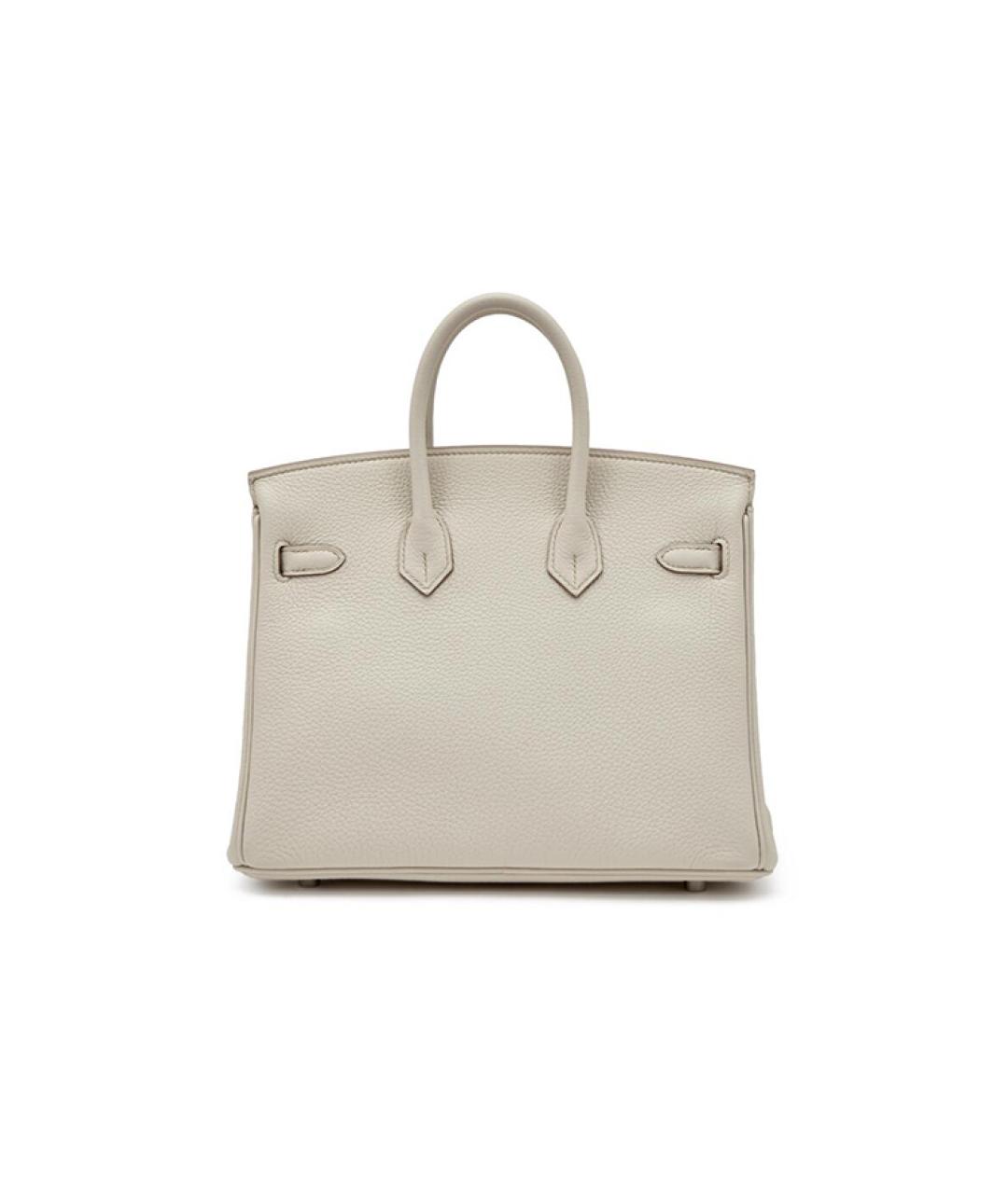 HERMES Белая кожаная сумка с короткими ручками, фото 4