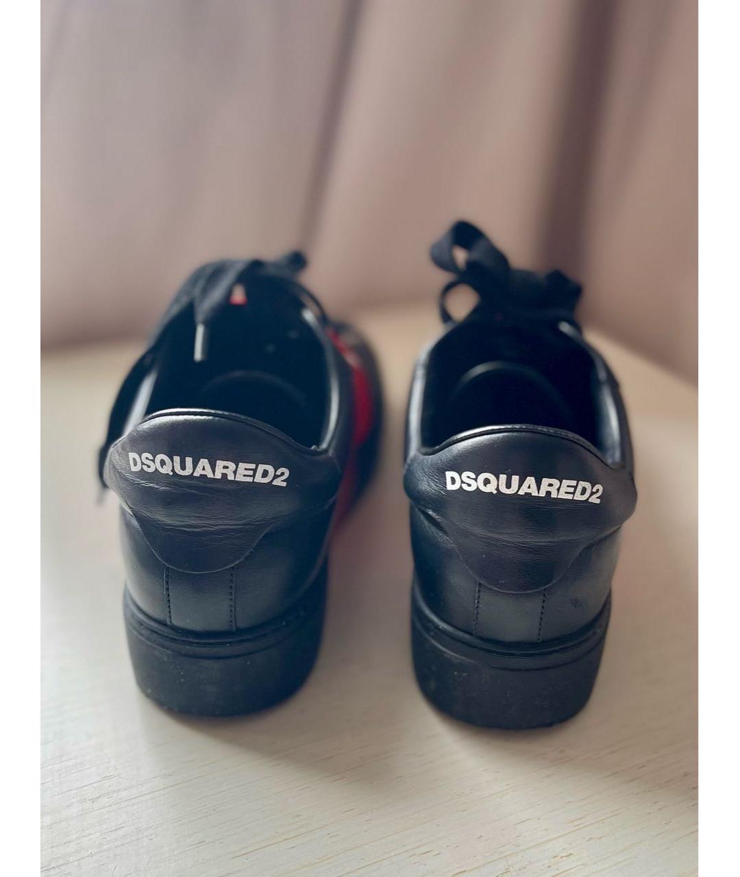 DSQUARED2 Черные кожаные кеды, фото 3