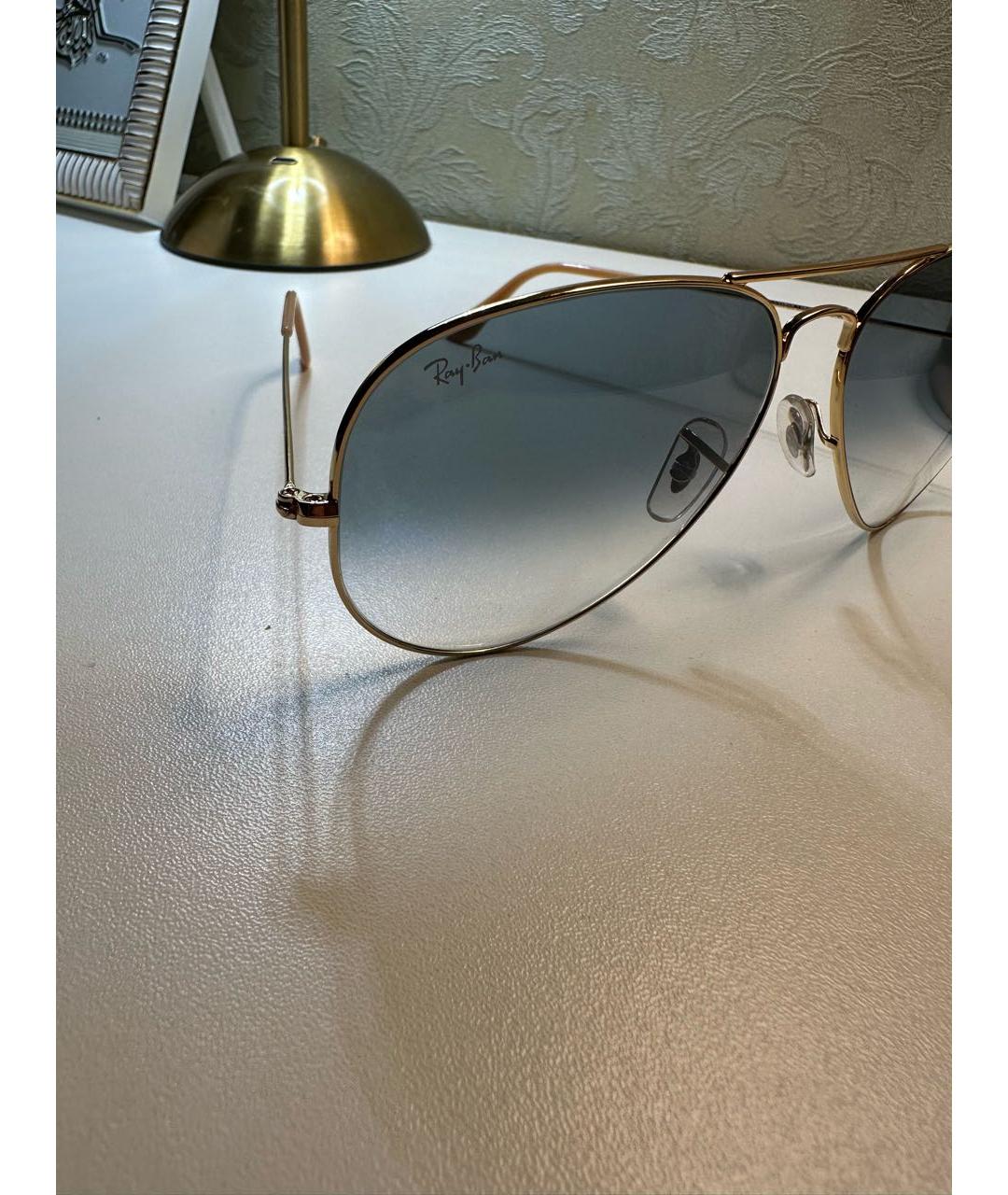 RAY BAN Голубые металлические солнцезащитные очки, фото 3