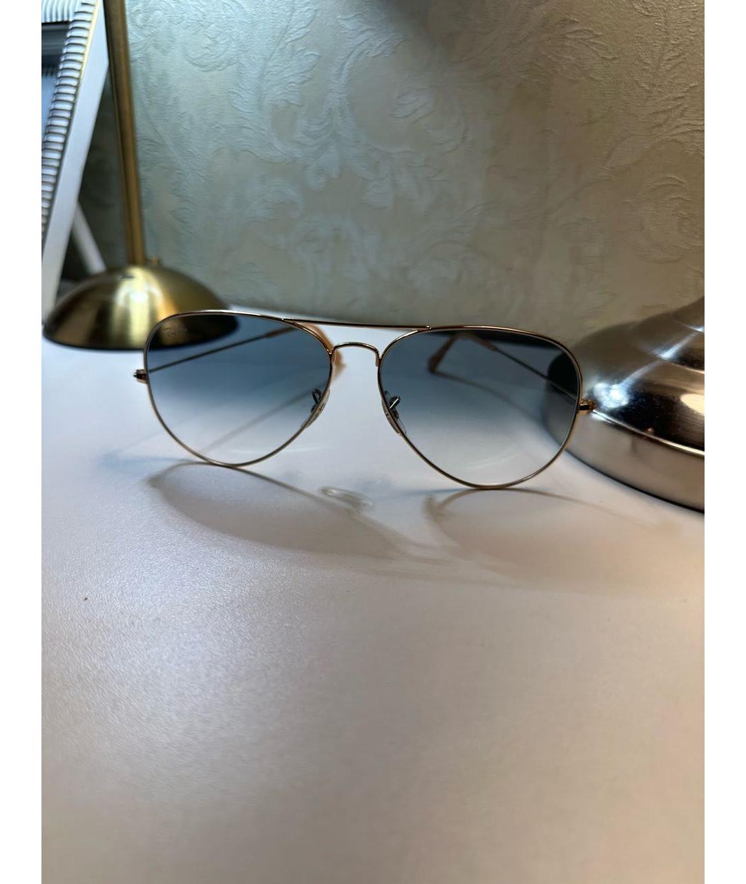 RAY BAN Голубые металлические солнцезащитные очки, фото 5